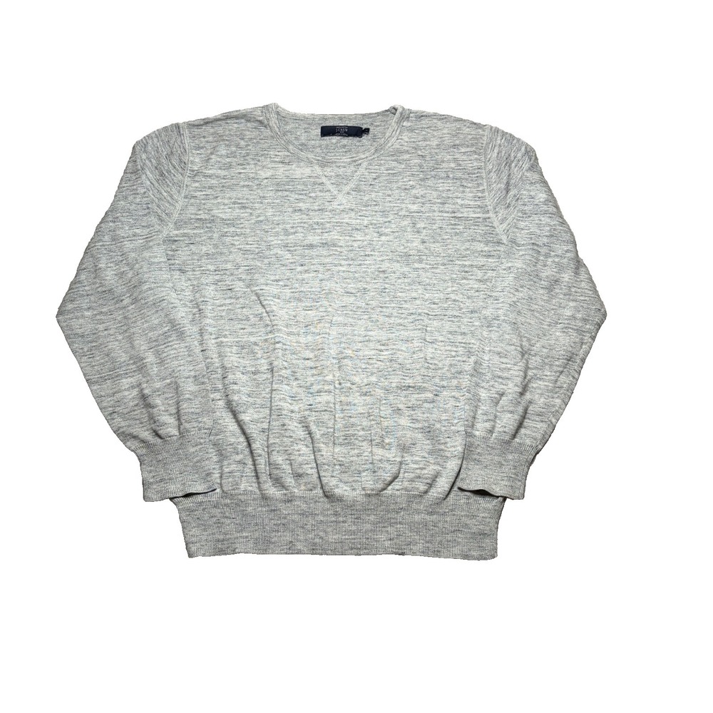J Crew Heather Gray Crewneck Sweatshirt Mens L Cotton Pullover Preppy Minimalist